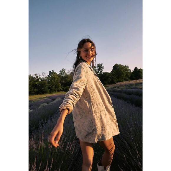 Free People Printed Beckett Blazer Sage - S - Picture 5 of 5